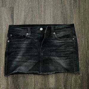 Black Denim Mini Skirt